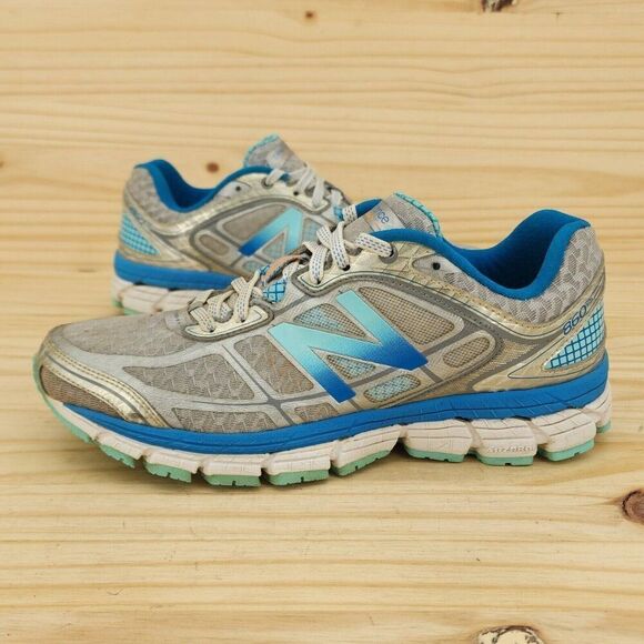 New Balance 860v5 Women's Running Shoes Sz 8 Gray Blue Sneakers Athletic Trainer - Picture 1 of 10